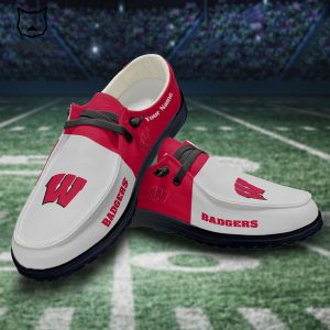 NCAA Wisconsin Badgers Hey Dude Shoes – Custom name