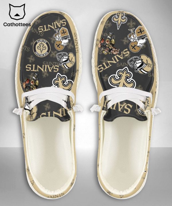 NEW NFL New Orleans Saints  Custom Name Hey Dude Shoes