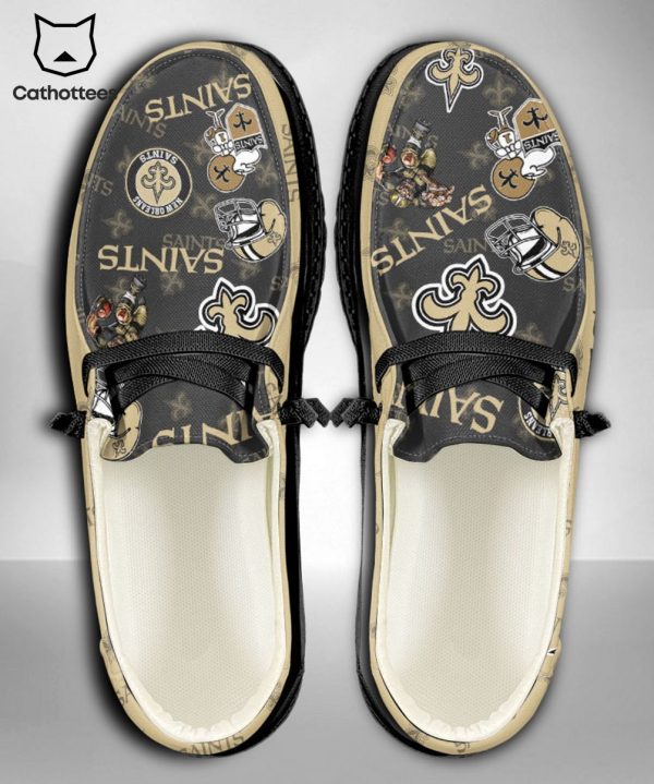 NEW NFL New Orleans Saints  Custom Name Hey Dude Shoes