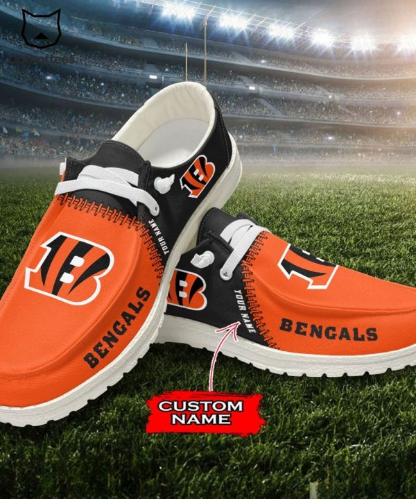 NEW Personalized NFL Cincinnati Bengals Logo Design Hey Dude Shoes