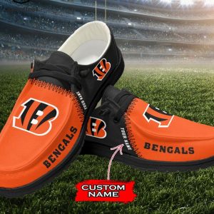 NEW Personalized NFL Cincinnati Bengals Logo Design Hey Dude Shoes