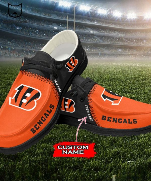 NEW Personalized NFL Cincinnati Bengals Logo Design Hey Dude Shoes