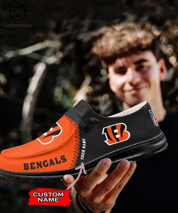 NEW Personalized NFL Cincinnati Bengals Logo Design Hey Dude Shoes