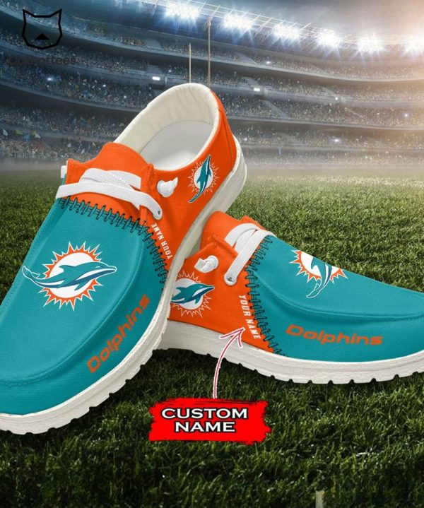 NEW Personalized NFL Miami Dolphins Logo Design Hey Dude Shoes