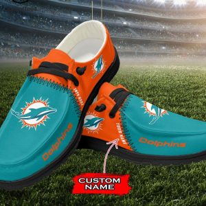 NEW Personalized NFL Miami Dolphins Logo Design Hey Dude Shoes