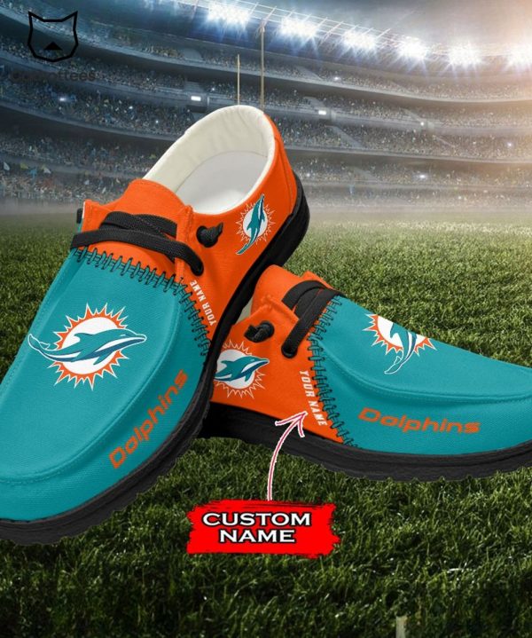 NEW Personalized NFL Miami Dolphins Logo Design Hey Dude Shoes