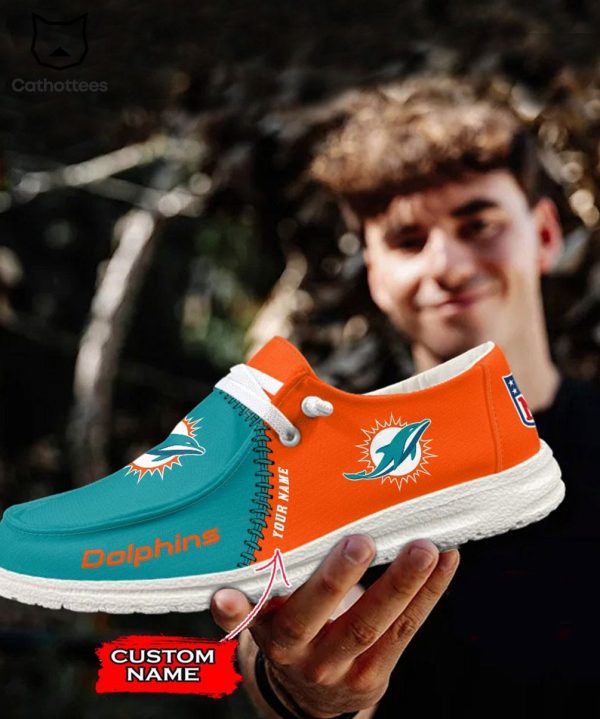 NEW Personalized NFL Miami Dolphins Logo Design Hey Dude Shoes