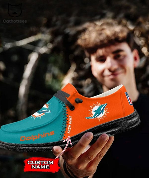 NEW Personalized NFL Miami Dolphins Logo Design Hey Dude Shoes