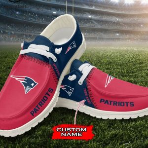 NEW Personalized NFL New England Patriots Logo Design Hey Dude Shoes