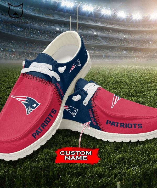 NEW Personalized NFL New England Patriots Logo Design Hey Dude Shoes