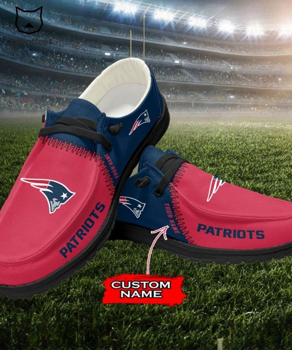 NEW Personalized NFL New England Patriots Logo Design Hey Dude Shoes