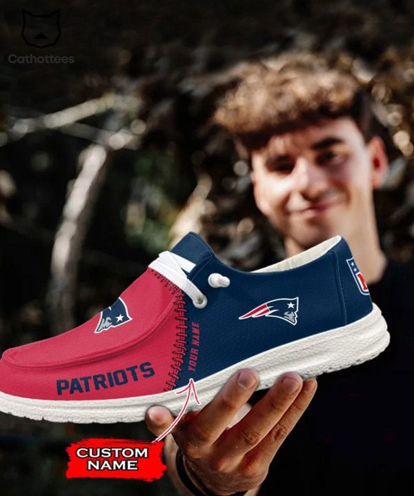 NEW Personalized NFL New England Patriots Logo Design Hey Dude Shoes