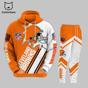 NFL Cleveland Browns White Orange Hoodie And Pants
