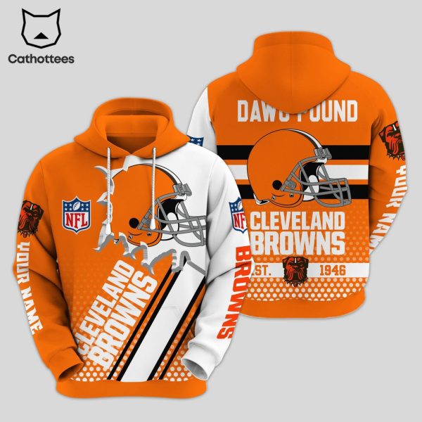 NFL Cleveland Browns White Orange Hoodie And Pants