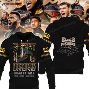 Penrith Panthers 3-Peat Back To Back To Back 2023 Premiers Mascot Design 3D Hoodie