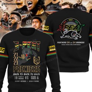 Penrith Panthers 3-Peat Back To Back To Back 2023 Premiers Mascot Design 3D Hoodie