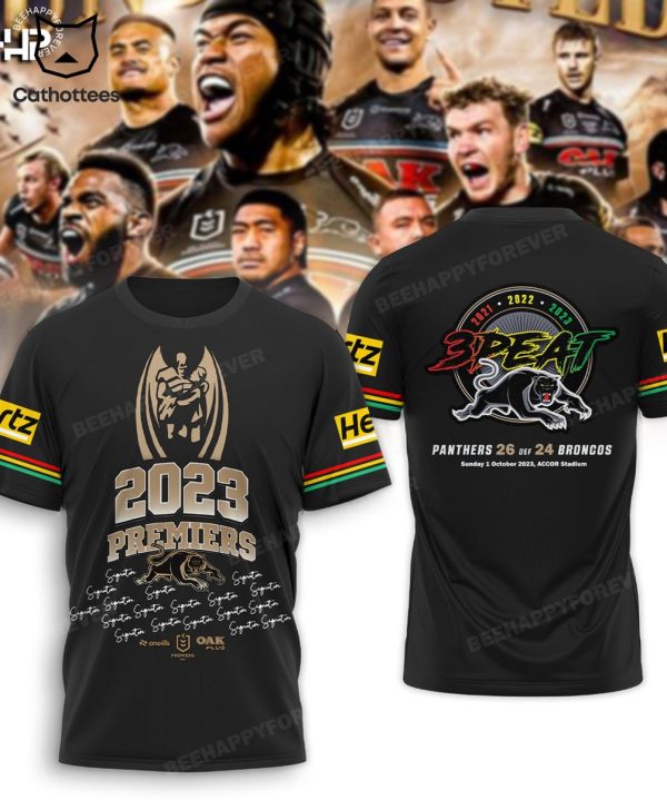 Penrith Panthers 3-Peat Panthers 26 Def 24 Broncos 3D Hoodie