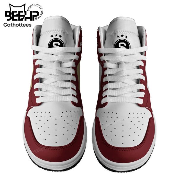 Personalized AC Sparta Praha Red Brown Nike Logo Design Air Jordan 1 High Top