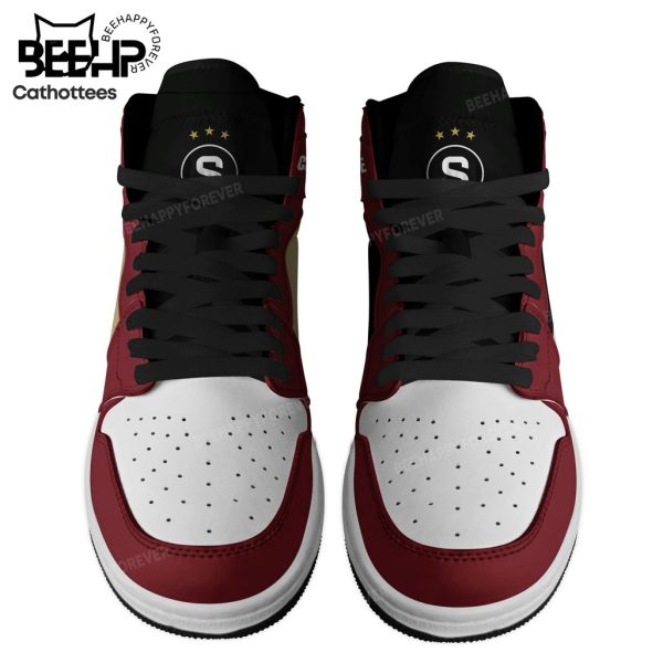 Personalized AC Sparta Praha Red Brown Nike Logo Design Air Jordan 1 High Top