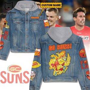 Personalized AFL Go Sunsfire Spray Pattern Design Hooded Denim Jacket