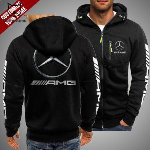 Personalized AMG Logo Design Zipper In Pocket 3D Hoodie