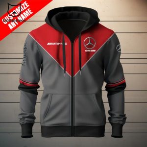 Personalized AMG Mercedes Logo Design On Sleeves 3D Hoodie