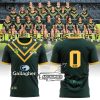 Personalized Australian Kangaroos Pacific Rugby League Championships Black Logo Design 3D T-Shirt