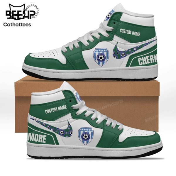 Personalized Cherno More Varna Green White Nike Logo Design Air Jordan 1 High Top