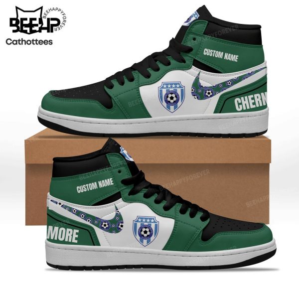 Personalized Cherno More Varna Green White Nike Logo Design Air Jordan 1 High Top