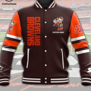 Personalized Cleveland Browns Mascot Design Baseball Jacket