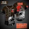 Cleveland Browns Americas Team NFL Logo Design Baseball Jersey