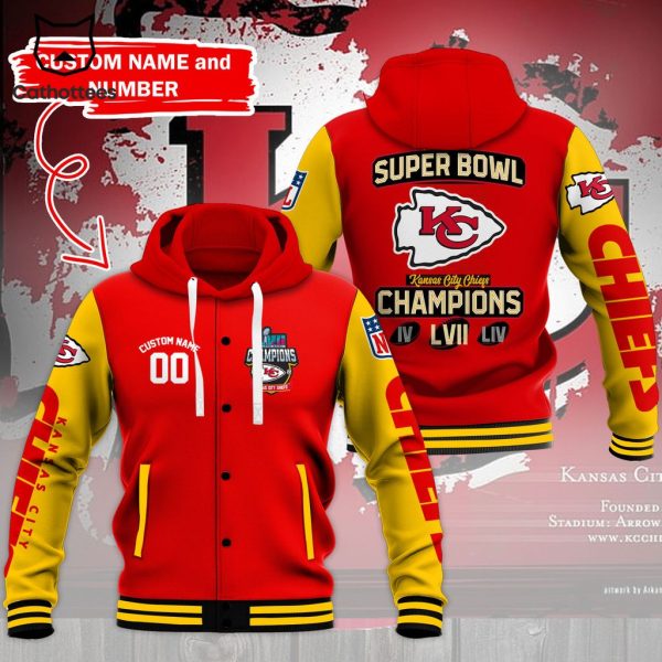 Personalized Kansas City Chiefs Champions Logo Design On Sleeve Baseball Jacket