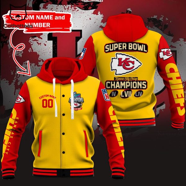 Personalized Kansas City Chiefs Champions Logo Design On Sleeve Baseball Jacket