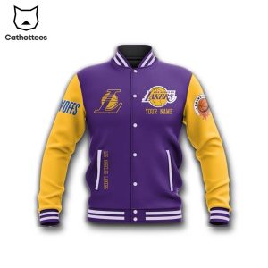 Personalized Los Angeles Lakers Basketball Baseball Jacket