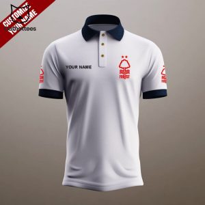 Personalized Nottingham Forest Logo White 3D Polo