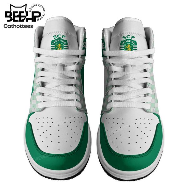 Personalized Sporting Lisbon Portugal Green Nike Logo Design Air Jordan 1 High Top