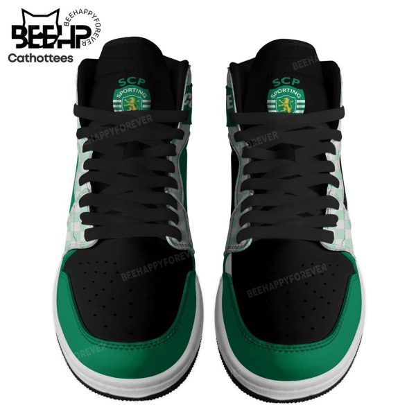 Personalized Sporting Lisbon Portugal Green Nike Logo Design Air Jordan 1 High Top