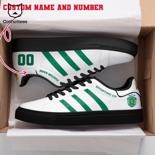 Personalized Sporting Lisbon Portugal White Green Border Design Stan Smith