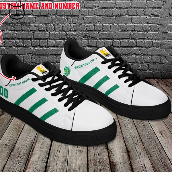 Personalized Sporting Lisbon Portugal White Green Border Design Stan Smith