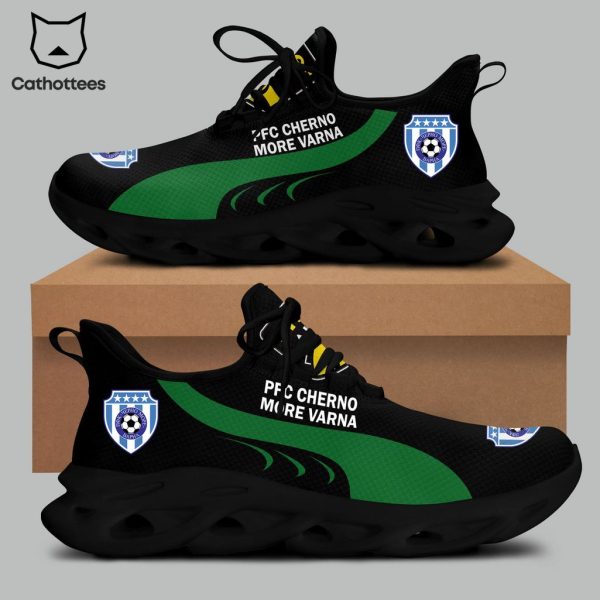 PFC Cherno More Varna Black Green Logo Design Running Max Soul Shoes