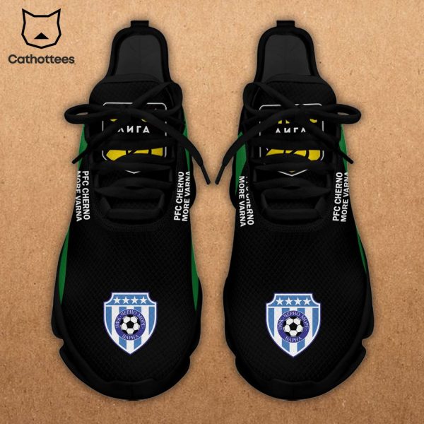 PFC Cherno More Varna Black Green Logo Design Running Max Soul Shoes