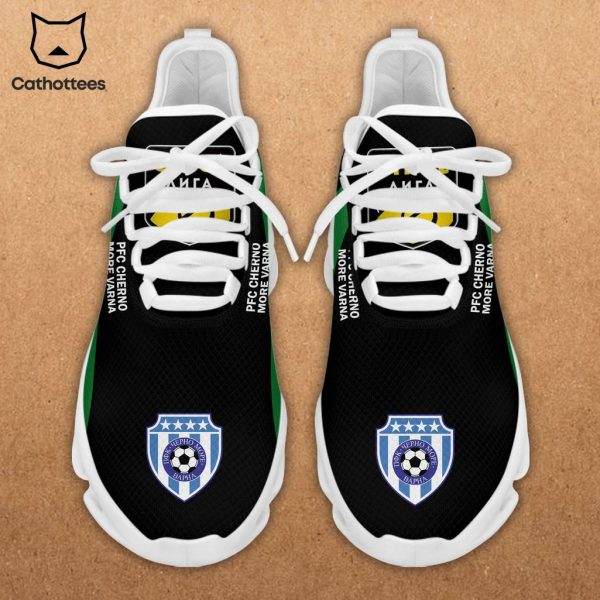 PFC Cherno More Varna Black Green Logo Design Running Max Soul Shoes