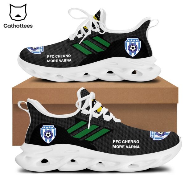 PFC Cherno More Varna Black Shoes Green Striped Mesh Design Max Soul Shoes