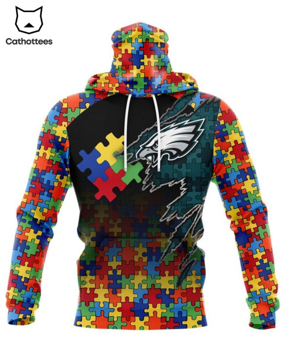 Personalized Philadelphia Eagles Special Autism Awareness Color Puzzle Pieces Design 3D Hoodie