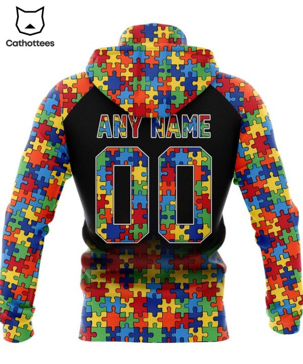 Personalized Philadelphia Eagles Special Autism Awareness Color Puzzle Pieces Design 3D Hoodie