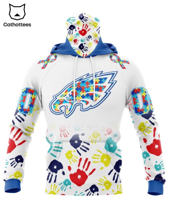 Personalized Philadelphia Eagles Special Autism Awareness Colorful Hands Design 3D Hoodie