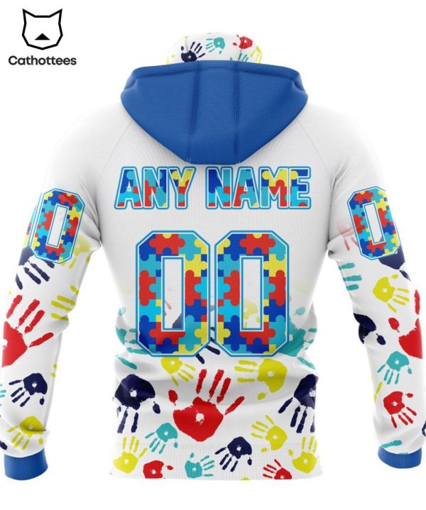 Personalized Philadelphia Eagles Special Autism Awareness Colorful Hands Design 3D Hoodie