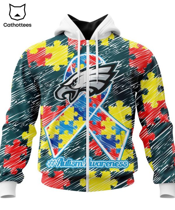 Personalized Philadelphia Eagles Special Autism Awareness Design 3D Hoodie