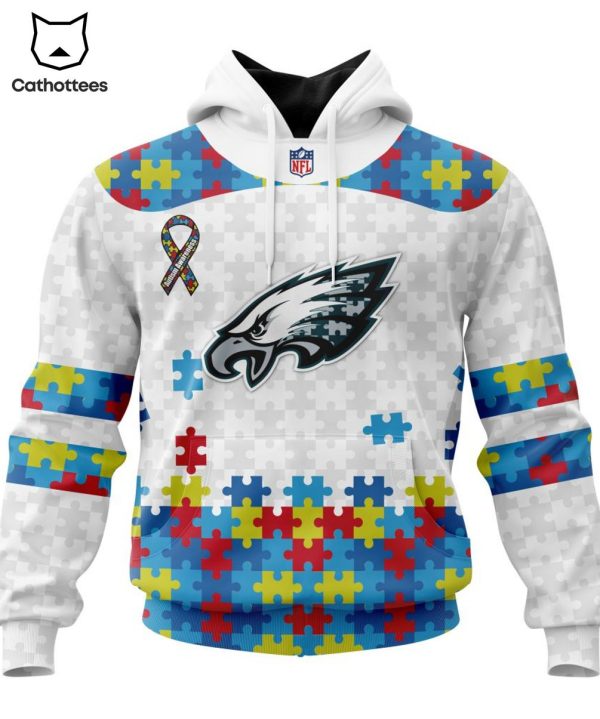 Personalized Philadelphia Eagles Special Autism Awareness Insert Design 3D Hoodie