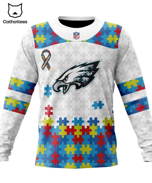 Personalized Philadelphia Eagles Special Autism Awareness Insert Design 3D Hoodie